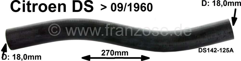 Citroen-2CV - Preheating hose for the intake manifold (carburetor preliminary heating). Suitable for Cit