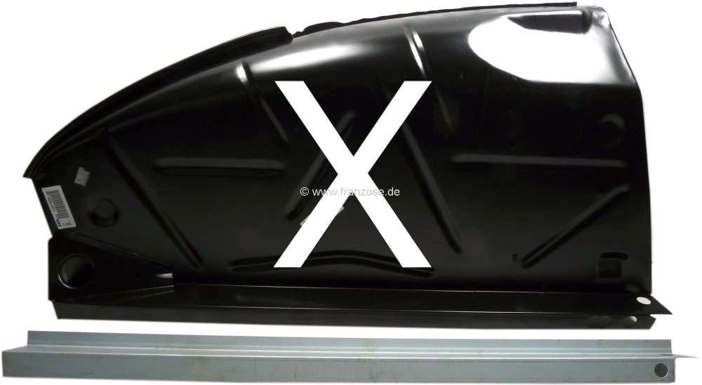 Citroen-DS-11CV-HY - Interior fender repair sheet metal at the rear left. This sheet metal is the second stage 