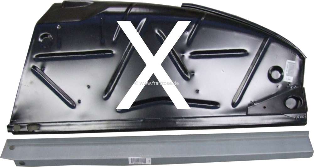 Citroen-DS-11CV-HY - Interior fender repair sheet metal at the rear right. This sheet metal is the second stage