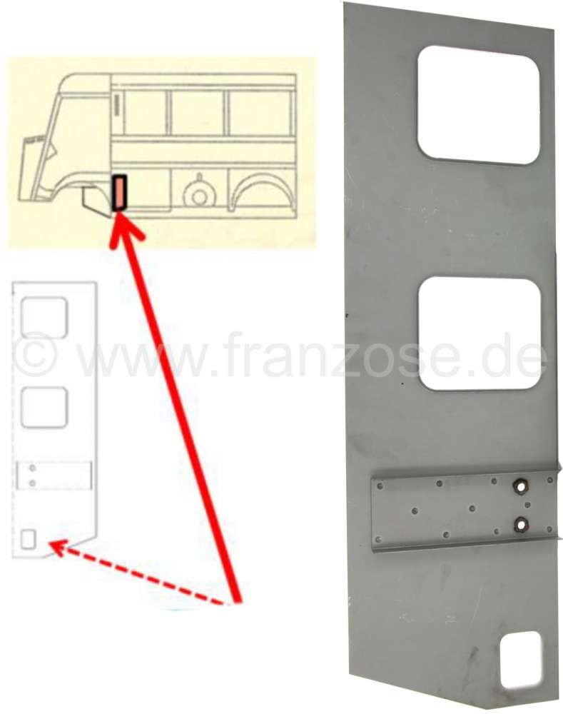 Citroen-DS-11CV-HY - Jacking point sheet metal in front on the left. Suitable for Citroen HY. Or. No. H741-83