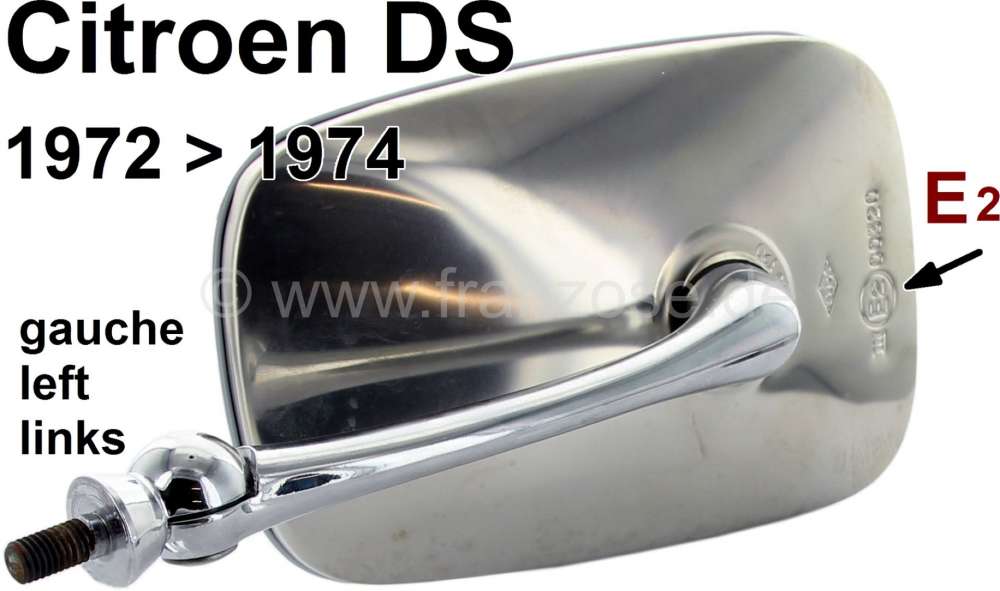 Citroen-DS-11CV-HY - Mirror on the left. Suitable for Citroen DS, starting from year of construction 1972. Or. 