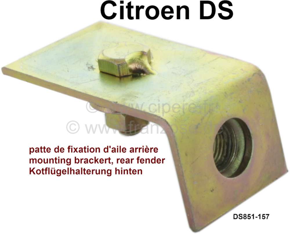 Citroen-DS-11CV-HY - Mounting bracket above, for the fender securement at the rear end panel (with thread for t