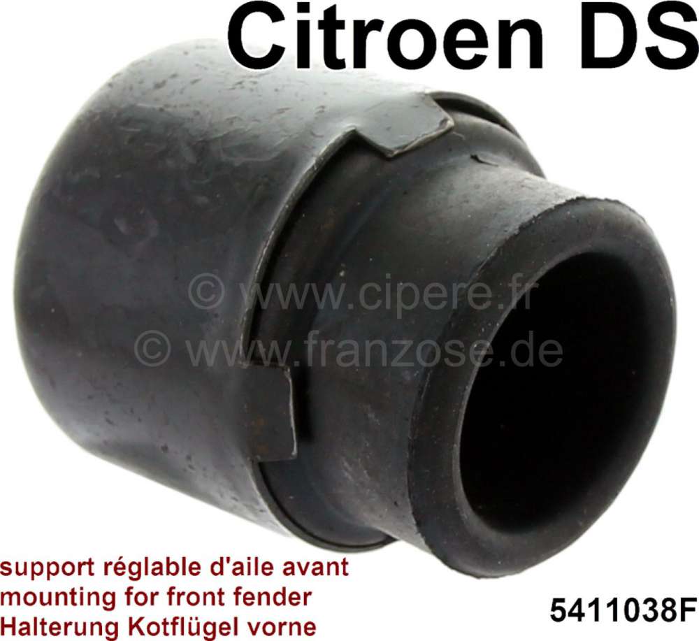 Citroen-DS-11CV-HY - Mounting complete (metal cage with rubber guide) in the front fender, for the fender drift