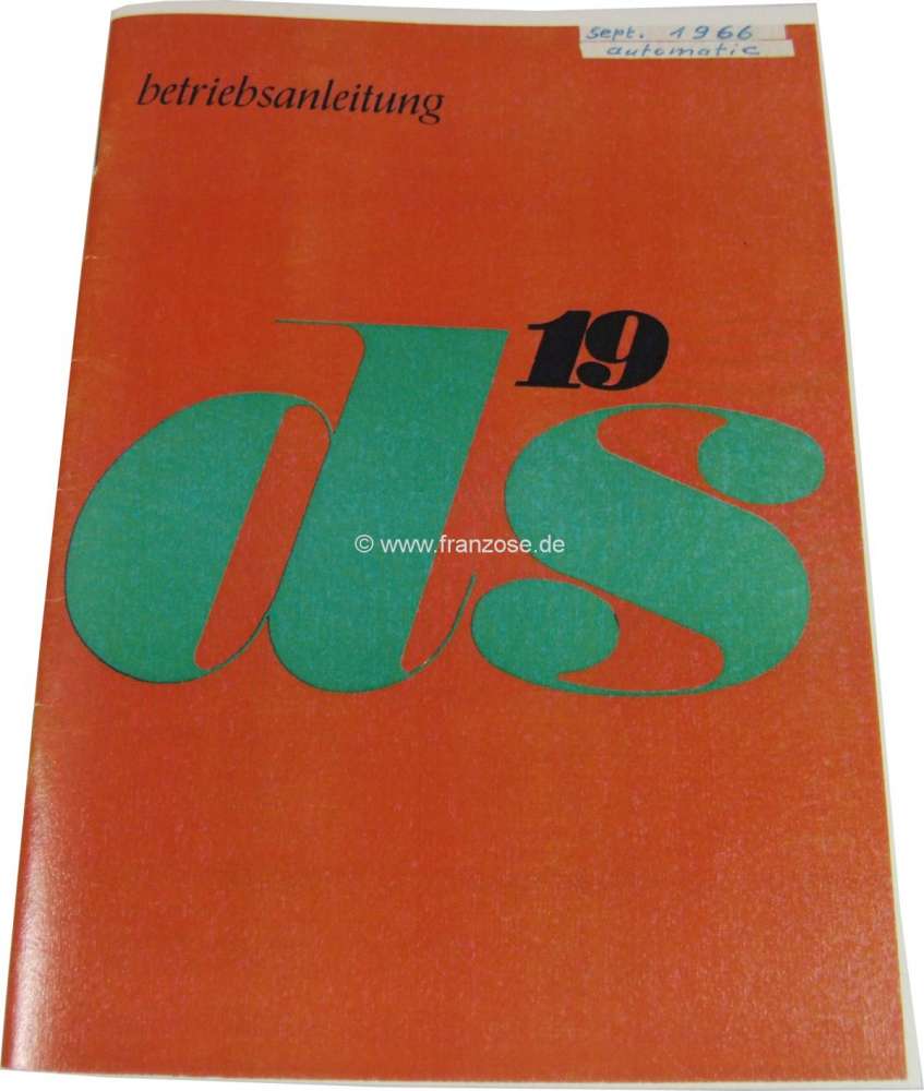 Citroen-DS-11CV-HY - Manual, DS of 19 automatic transmissions (84 HP). Edition 09/1966. 40 pages. Reproduction.
