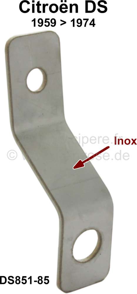 Citroen-DS-11CV-HY - Rear fender: Stainless steel bracket, for the rubber buffer for the side fender stop. Suit