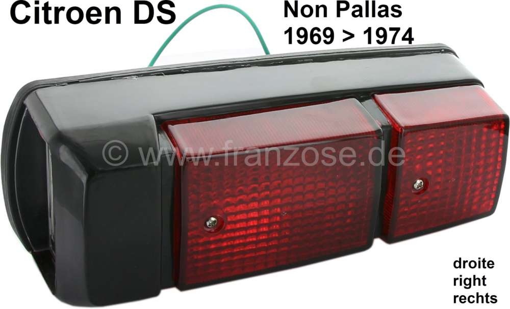 Citroen-DS-11CV-HY - Tail lamp rear on the right (completely). Color: black. Suitable for Citroen DS sedan (Non
