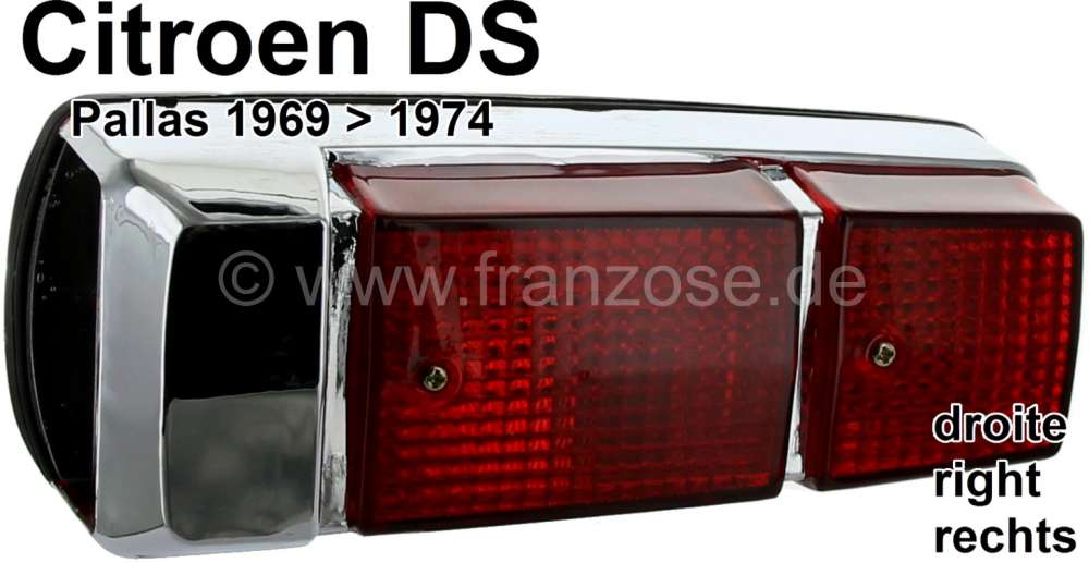 Sonstige-Citroen - Tail lamp at the rear right (completely). Color: chromed case. Suitable for Citroen DS Pal