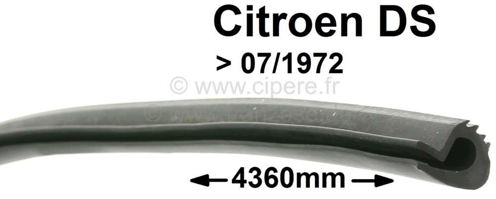 Citroen-DS-11CV-HY - Roof seal, for screwed roof (17 screws). Suitable for Citroen DS, up to year of constructi