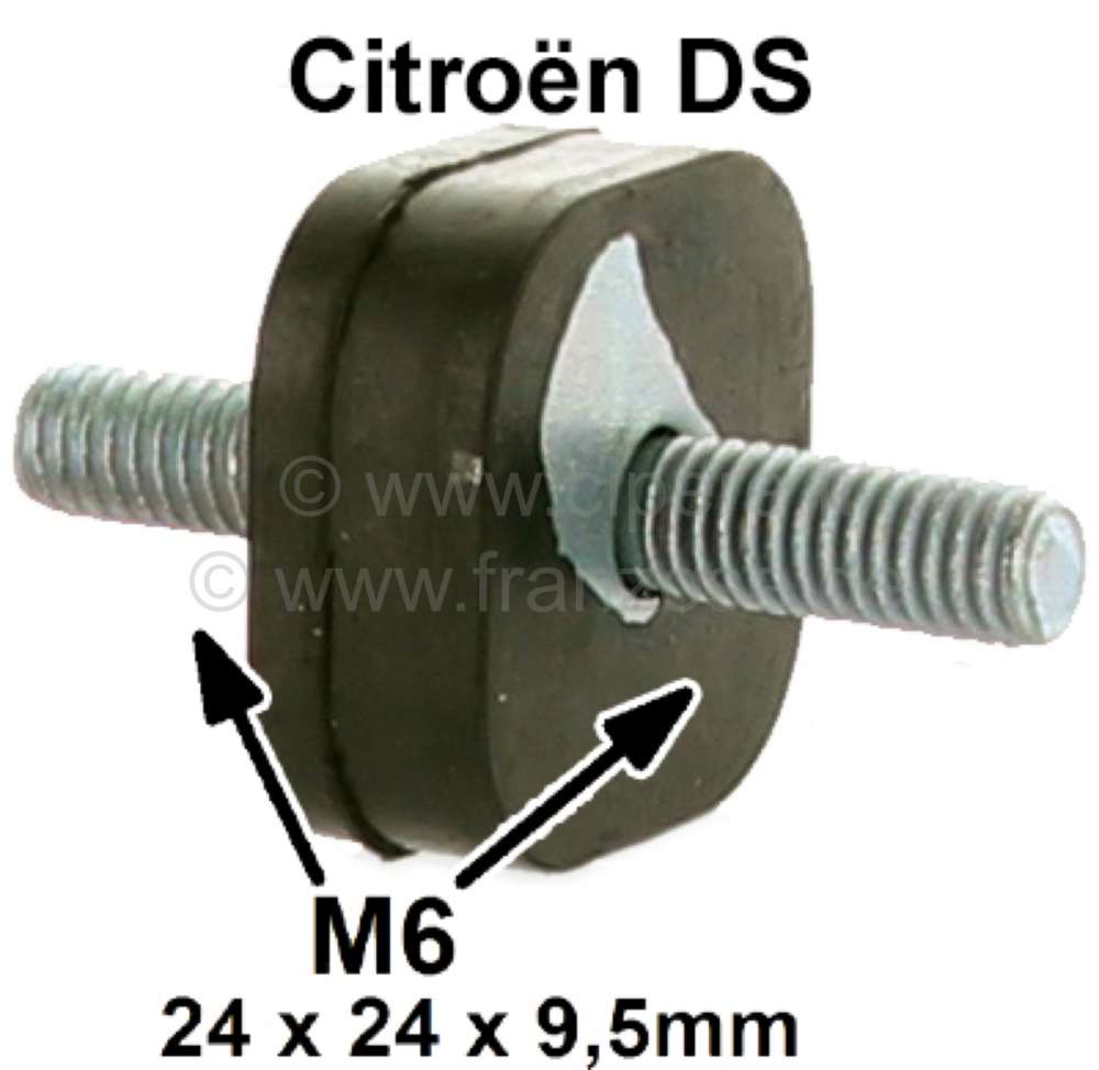 Citroen-DS-11CV-HY - Rubber element base, for the securement of the radiator compensating tank. Suitable for Ci