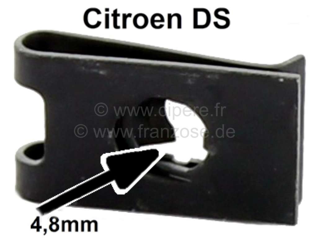 Citroen-DS-11CV-HY - Sheet metal nut (4,8mm), for the securement of the car front. Suitable for Citroen DS. Dim