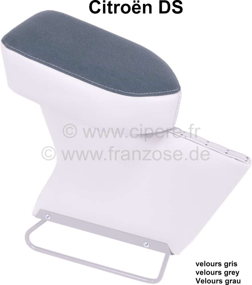 Sonstige-Citroen - Center arm rest, suitable for Citroen DS. Velour grey.