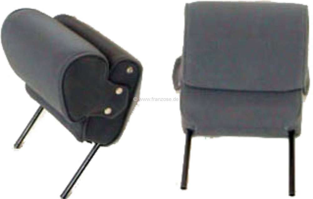 Citroen-2CV - Head rest narrow, suitable for Citroen DS. Velour grey. Per piece. Mounted from above in t