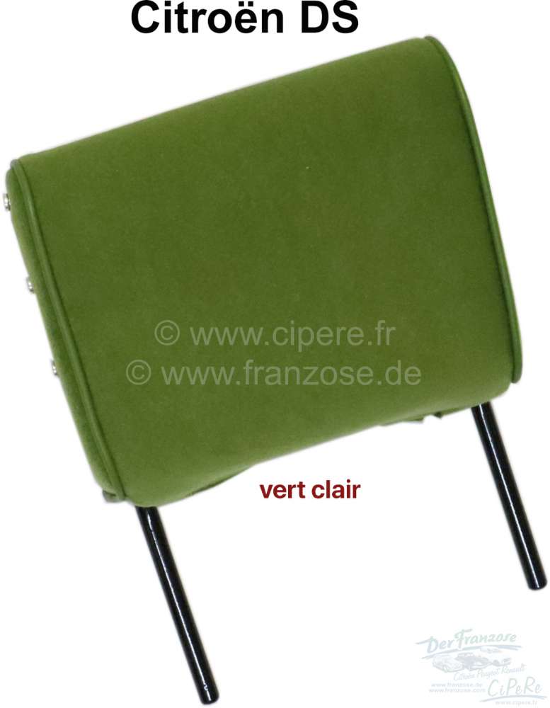 Citroen-DS-11CV-HY - Head rest narrow, suitable for Citroen DS. Velour light green - vert clair (vert mousse). 