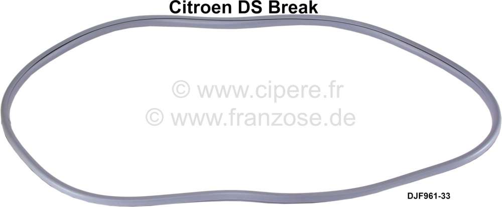 Citroen-DS-11CV-HY - Side window seal rear, per piece. Suitable for Citroen DS BREAK. Colour: grey. Or. No. DJF