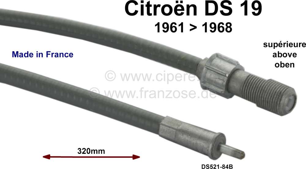 Alle - Speedometer cable above. Suitable for Citroen DS19, from year of construction 1961 to 1969