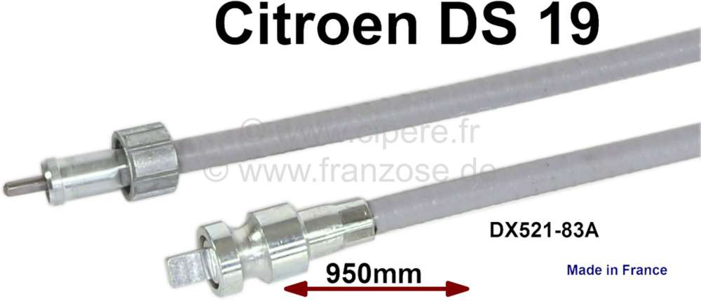 Alle - Speedometer cable down. Suitable for Citroen DS19, starting from year of construction 1961