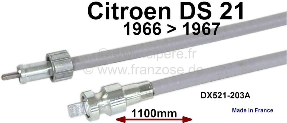 Citroen-DS-11CV-HY - Speedometer cable down. Suitable for Citroen DS21, with 5 speed gearbox. Installed from 19