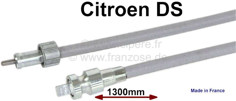 Citroen-DS-11CV-HY - Speedometer cable. Suitable for Citroen DS. Length: 1300mm.