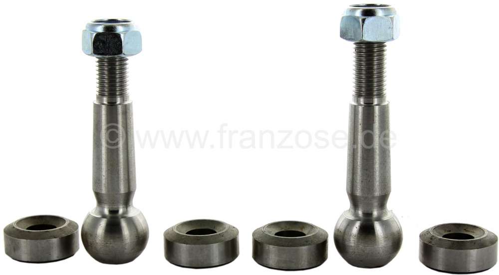 Citroen-DS-11CV-HY - Ball pin (2x) with bearing shells (4x), for the steering gear. Suitable for Citroen HY, st