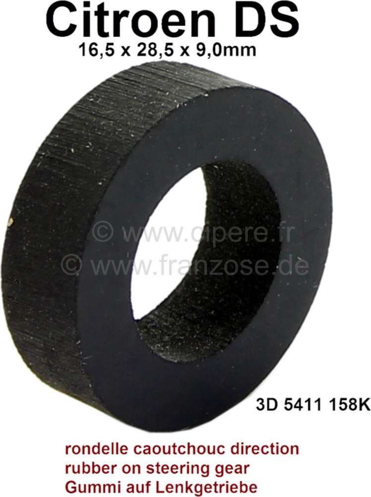 Citroen-DS-11CV-HY - Rubber seal centrically, for the steering gear. Suitable for Citroen DS. Dimension: 16.5 x