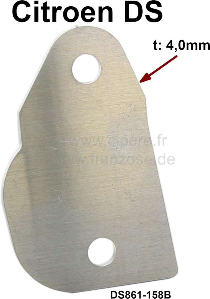 Citroen-DS-11CV-HY - Striker plate distance plate. Heavy one: 4,0mm. Suitable for Citroen DS. This plate is mou