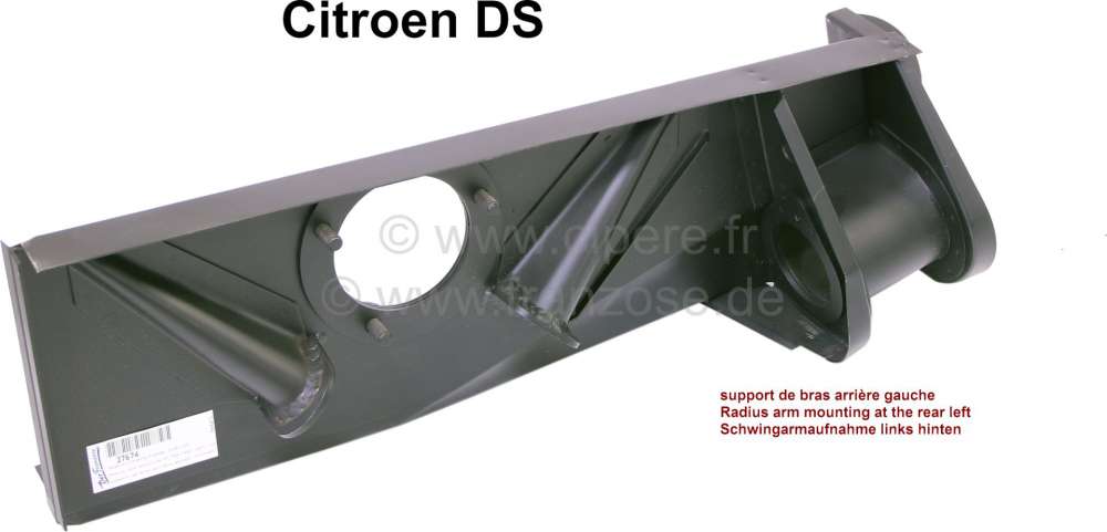 Citroen-DS-11CV-HY - Swing arm (Radius arm)mounting at the rear left (completely). Suitable for Citroen DS. Per