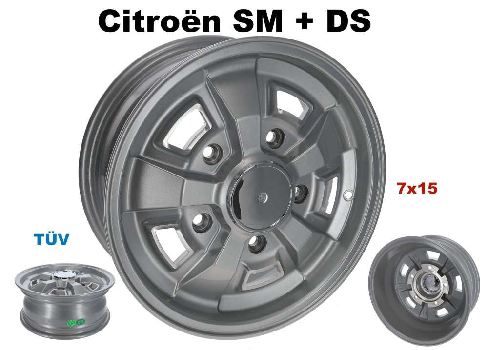 Peugeot - Aluminium wheel for Citroën DS and SM. This aluminium wheel is inspired by the original w