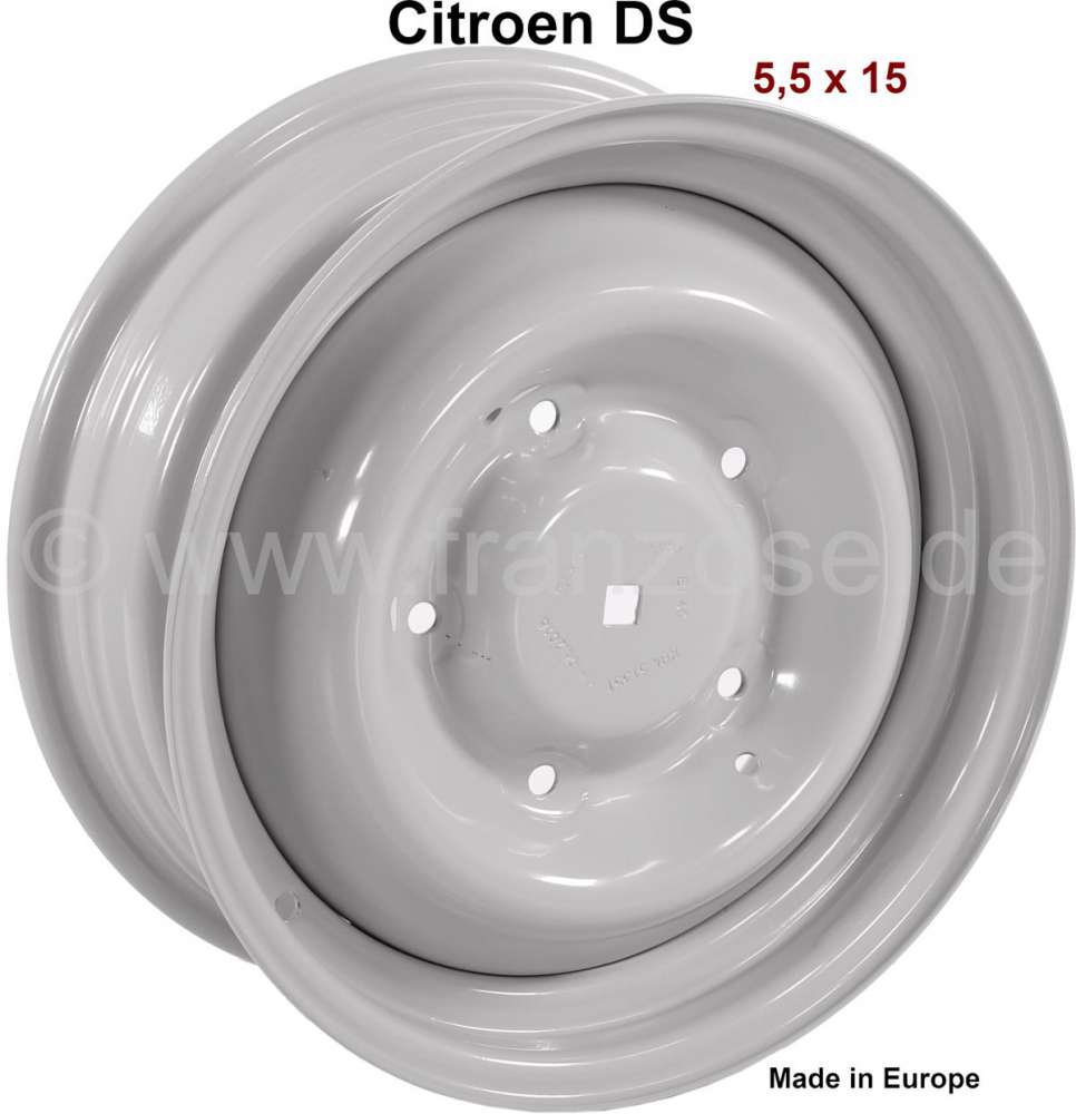 Citroen-2CV - Rim reproduction, with ECE approval (tubeless). Suitable for Citroen DS. Size: 15 x 5.5 in