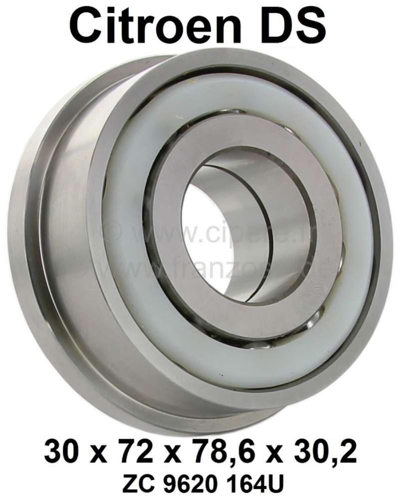 Citroen-DS-11CV-HY - Double ball bearing, for the primary shaft rear. Suitable for Citroen DS, with 4 gear gear