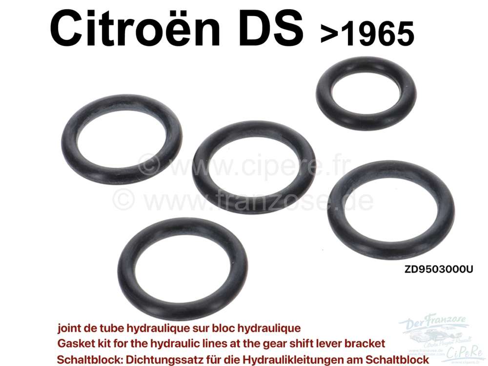 Citroen-DS-11CV-HY - Gear shift lever bracket: Gasket kit for the hydraulic lines at the gear shift lever brack