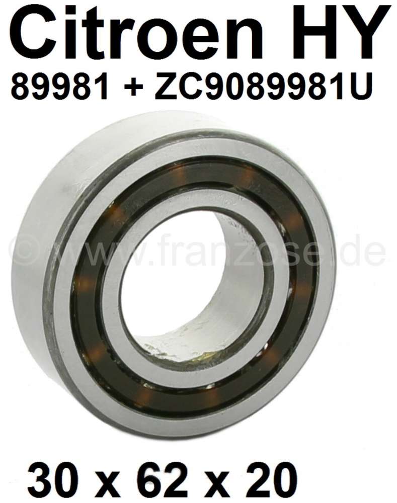 Citroen-DS-11CV-HY - Gearbox bearing for the primary shaft (the front of the two rear bearings). Suitable for C