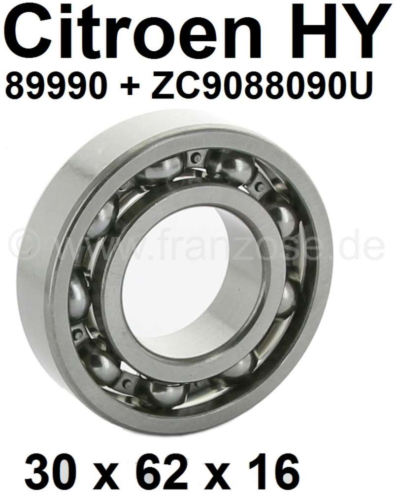 Citroen-DS-11CV-HY - Gearbox bearing for the primary shaft (the rear of the two rear bearings). Suitable for Ci