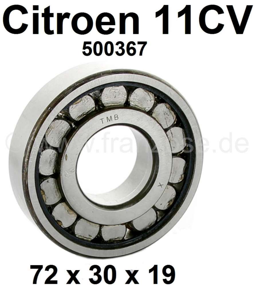Citroen-DS-11CV-HY - Gearbox bevel gear pinion bearing, suitable for Citroen 11CV. Dimension: 72 x 30 x 19mm. O