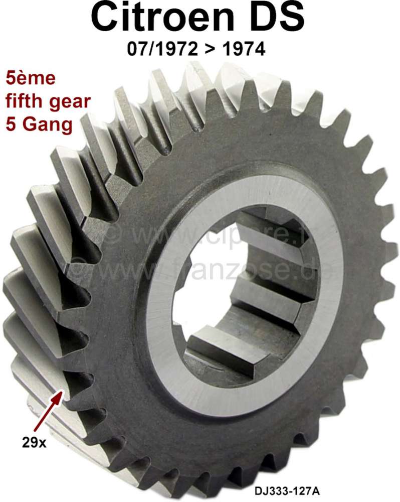 Alle - Gearbox transmission pinion (29 teeth), between primary shaft and fifth gear. Suitable for