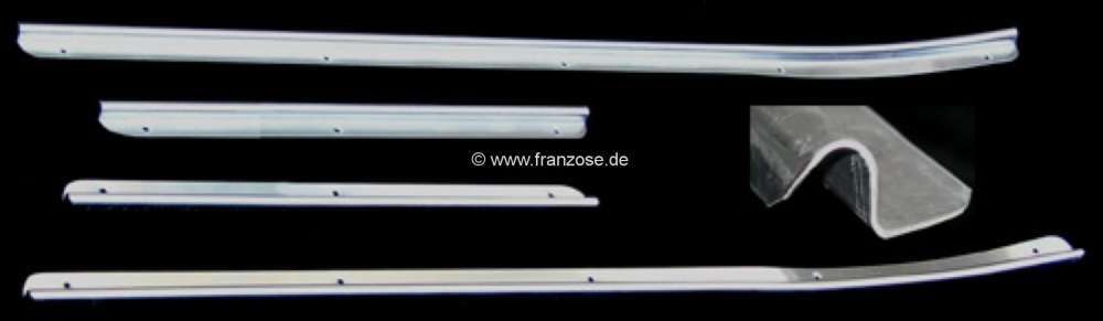 Citroen-DS-11CV-HY - Box sill lining (protection) for the door entry. Suitable for Citroen 11CV BL. Complete se