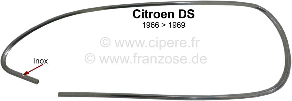 Citroen-DS-11CV-HY - Headlamp trim on the left, from high-grade steel. Suitable for Citroen DS, of year of cons