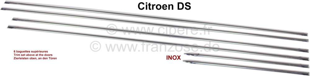 Citroen-DS-11CV-HY - Trim set above at the doors. Material: High-grade steel. Consisting of 6 strips (2x door i