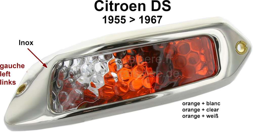 Alle - Indicator in front completely, on the left. Suitable for Citroen DS, of year of constructi
