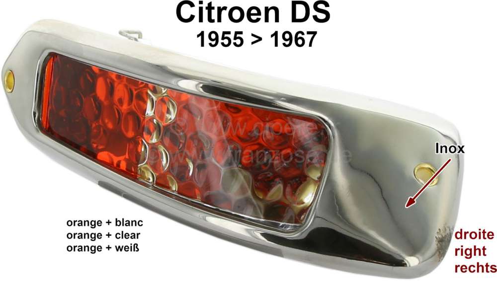 Citroen-DS-11CV-HY - Indicator in front completely, on the right. Suitable for Citroen DS, of year of construct