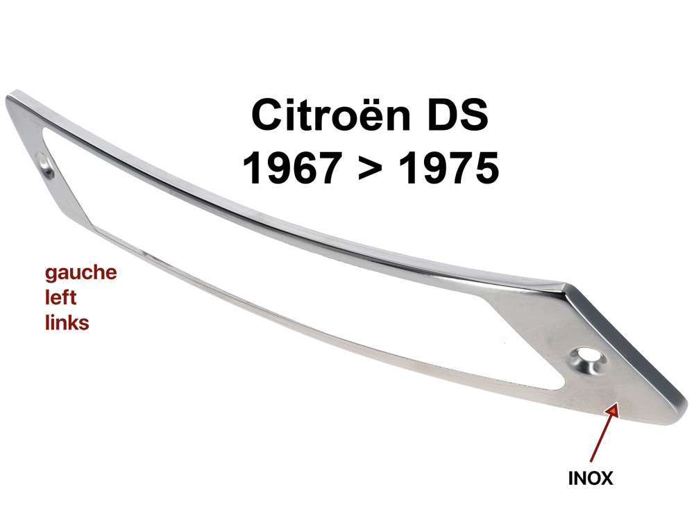 Citroen-DS-11CV-HY - Indicator frame on the left, from stainless steel. Suitable for Citroen DS, starting from 