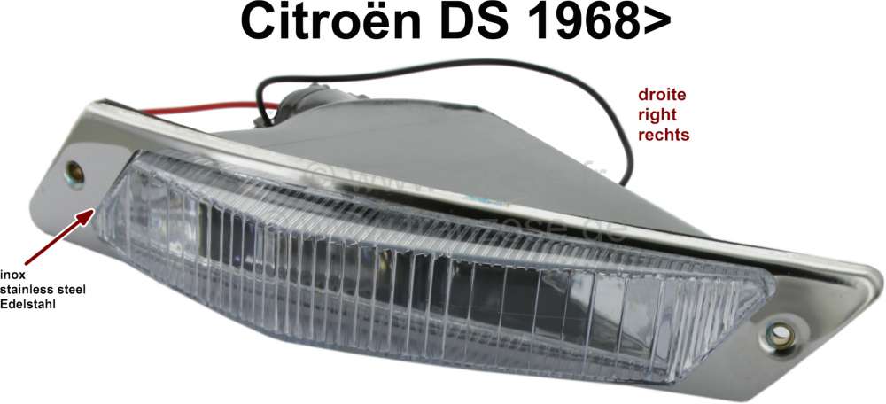 Citroen-DS-11CV-HY - Indicator front on the right complete. Suitable for Citroen DS, starting from year of cons
