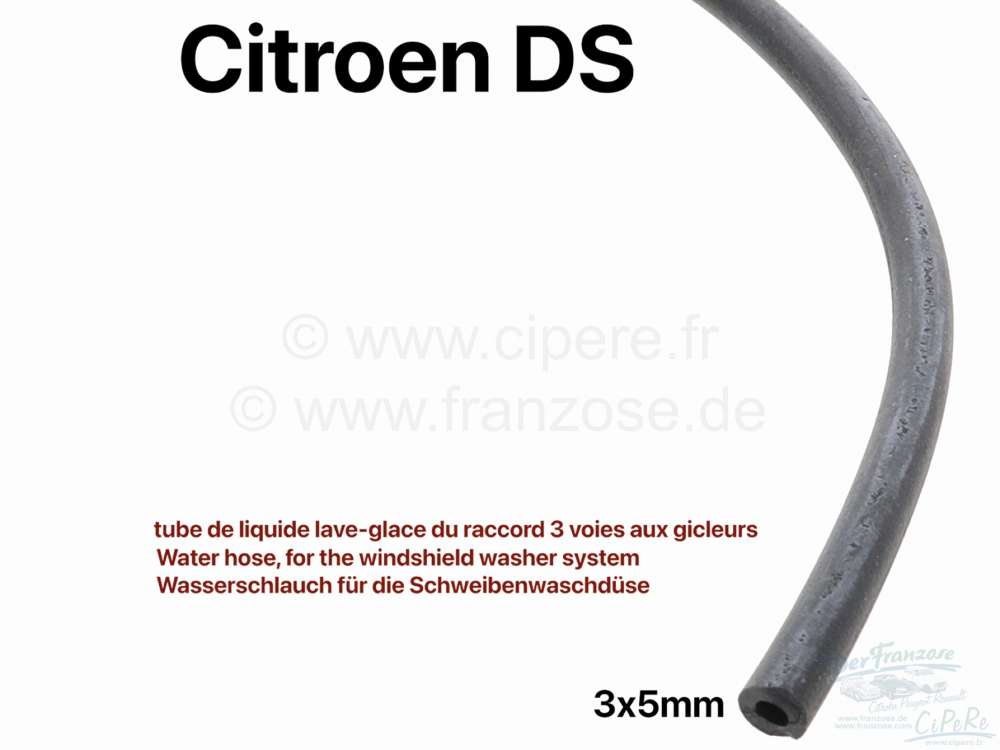 Citroen-2CV - Water hose, for the windshield washer system. From the link to the wiper washer nozzles on