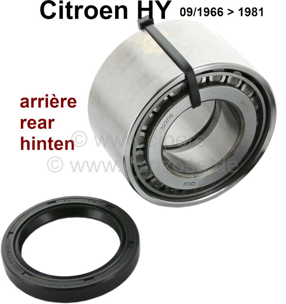 Citroen-DS-11CV-HY - Wheel bearing set in the rear. Suitable for Citroen HY, of year of construction 09/1966 to
