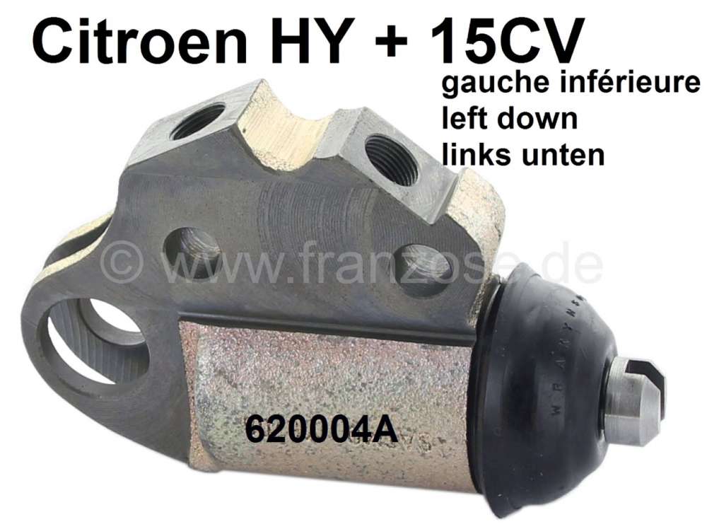 Citroen-DS-11CV-HY - Wheel brake cylinder in front on the left, down. Suitable for Citroen HY + Citroen 15CV. P