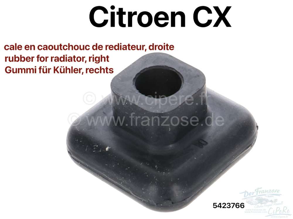 Sonstige-Citroen - CX, Rubber for radiator (distance rubber right). Suitable for Citroen CX. Or. No. 5423766