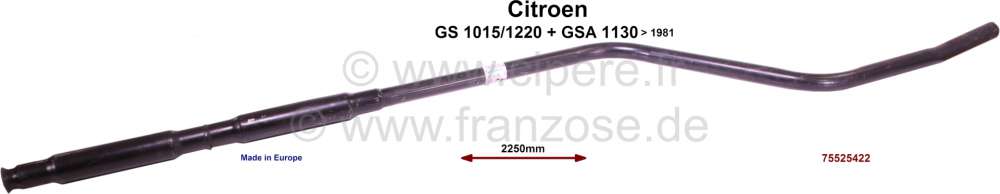 Sonstige-Citroen - Exhaust pipe long, with silencer (between Y-pipe and rear silencer). Suitable for Citroen 