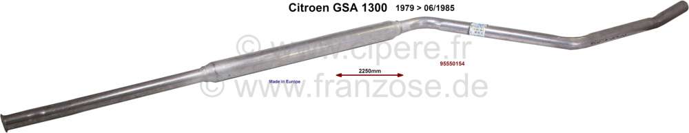 Sonstige-Citroen - Exhaust pipe long, with silencer (between Y-pipe and rear silencer). Suitable for Citroen 