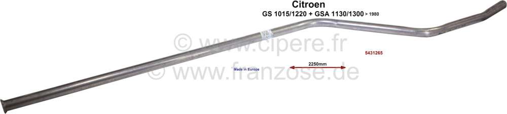Sonstige-Citroen - Exhaust pipe long, without silencers (between Y-pipe and rear silencer). Suitable for Citr