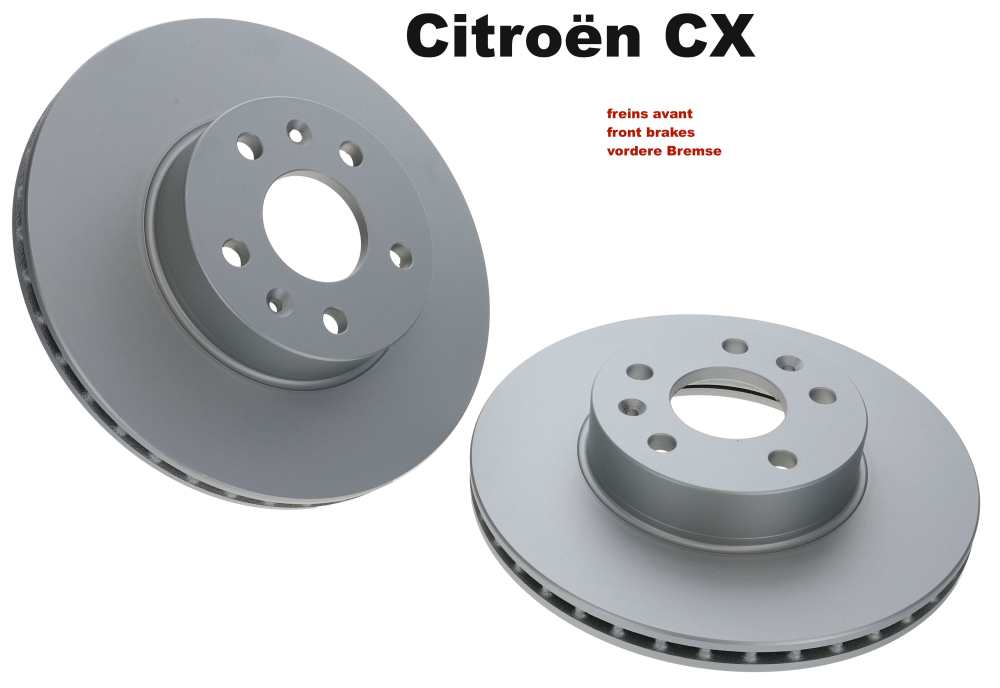 Sonstige-Citroen - CX, brake disc set front axle. Suitable for Citroen CX (all models). Internally ventilated
