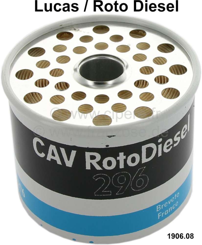 Citroen-DS-11CV-HY - Diesel filter (cartridge) C157A (injection pump Lucas/Roto Diesel). Suitable for Peugeot 4